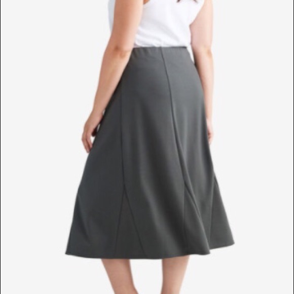 Ellos Flared Elastic Waist Midi Skirt - Picture 2 of 6